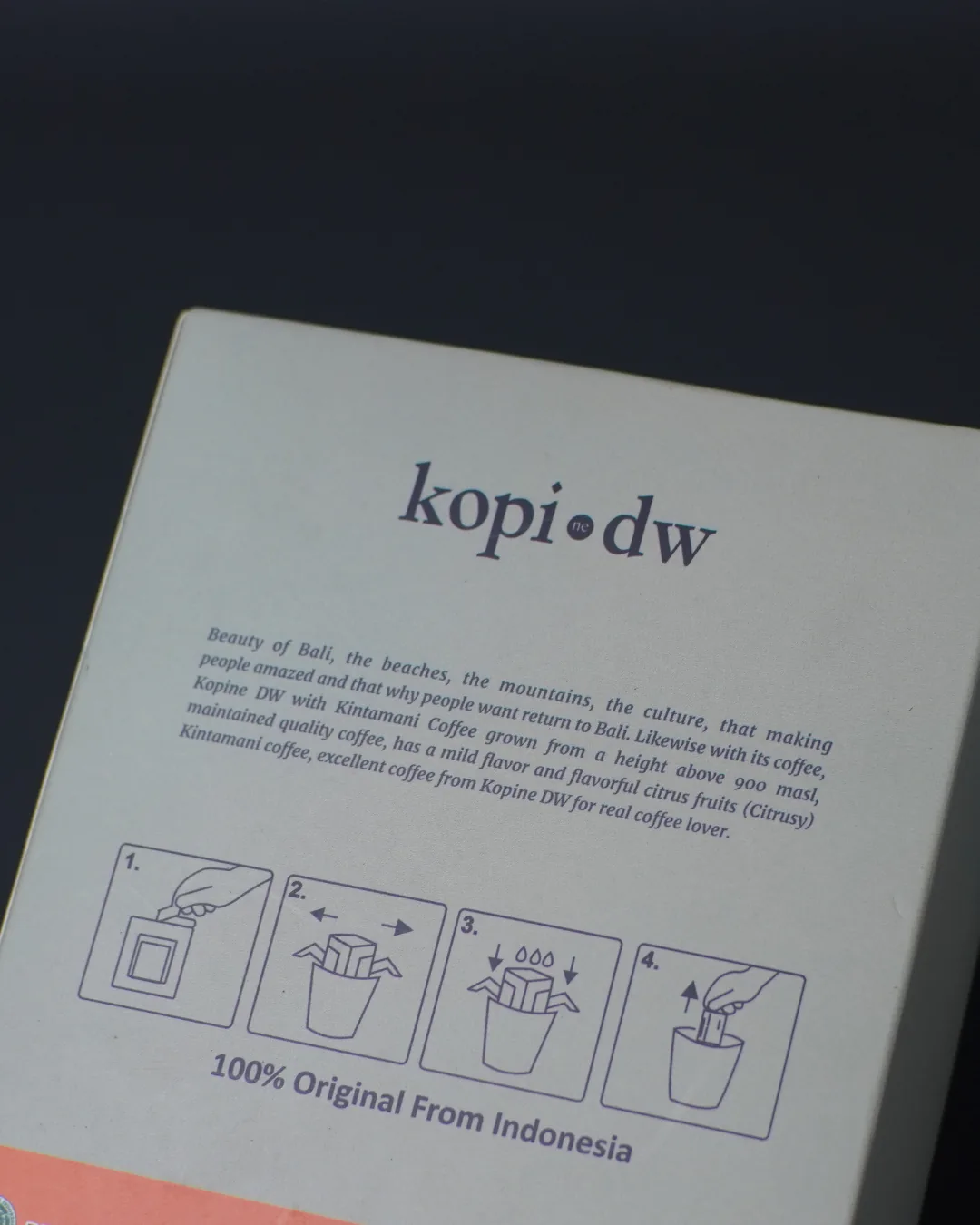 Kemasan kopi dw dengan panduan seduh