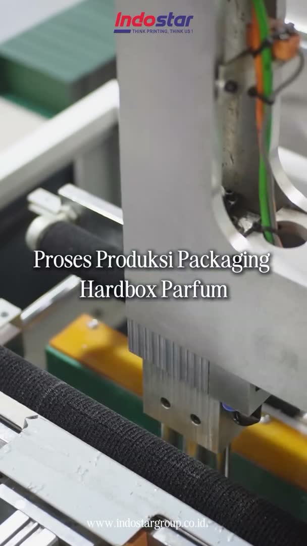 Mesin produksi hardbox parfum di workshop Indostar